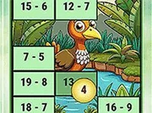 Subtraction Bird Image Uncover Puzzle Game